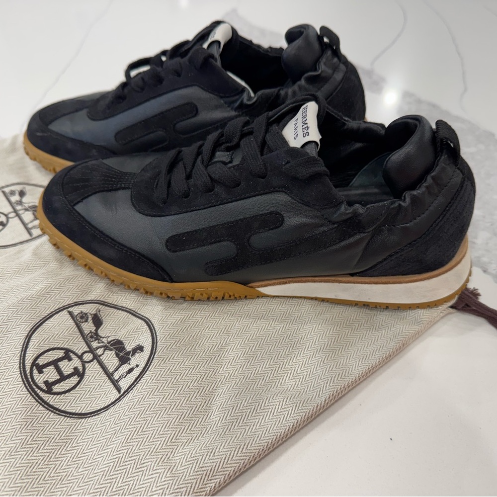 Hermès Bouncing Sneakers – Black/Gum – Like New
